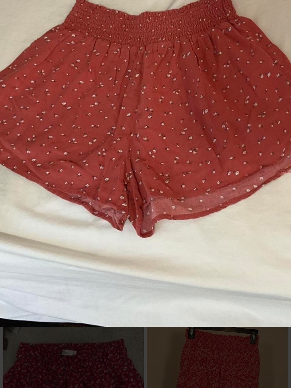 Hollister Rust Red Floral High-Waist Women's Shorts
